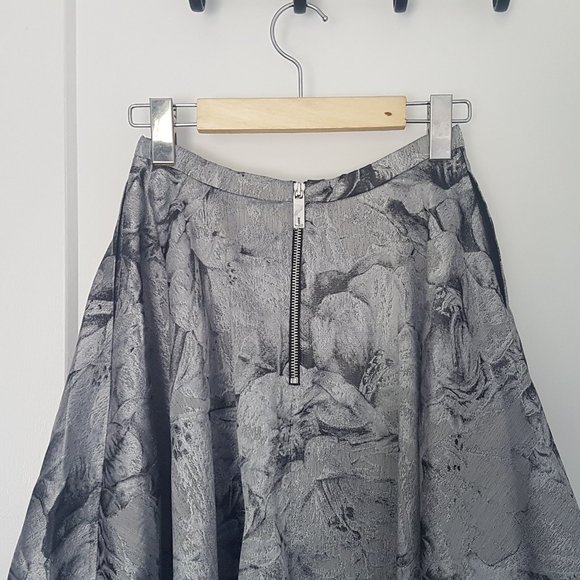 NEW Grey/ Silver Ted Baker Circle Skirt - Picture 2 of 4